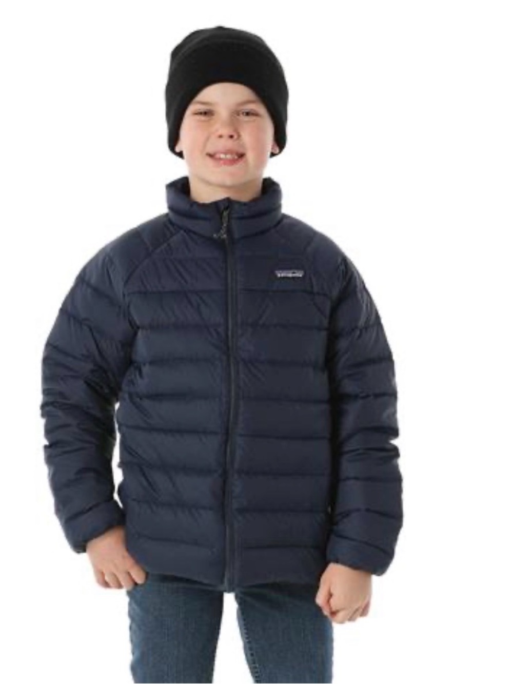 Patagonia Kids’ Drop-Tail Down Sweater Jacket M (10) | Navy Packable Puffer
